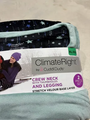 Cuddl Duds ClimateRight NWT 2 piece set crew neck and legging velour XL thumbnail 2