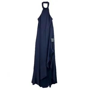 Lulus Women’s Majestic Perfection Navy Ruffled Halter Maxi Dress Size XL NWT thumbnail 3