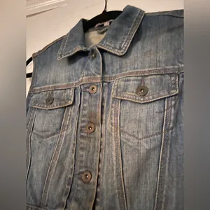 NY Collection Blue Denim Vest thumbnail 2