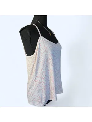 Vintage Y2K Coastal Fairycore Hurley Tank Top Pink Tropical Cami Size Medium 💗 thumbnail 2