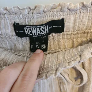 Rewash Women's Size Small Linen Blend Ankle Pant Paperbag Waist thumbnail 3