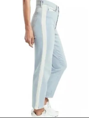 Athleta Sculpt Tek Straight Tuxedo Stripe Jeans Size 16 thumbnail 2