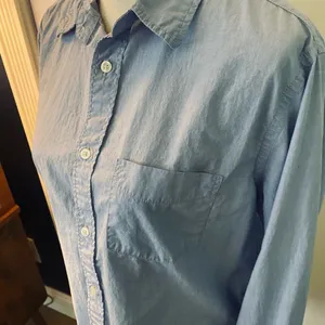 GAP Blue Casual Button Down Shirt Lightweight Cotton thumbnail 4