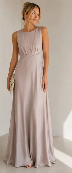Sachin & Babi Pale Pink Maxi Dress Womens 0 Formal Bridesmaid Satin Floor Length thumbnail 1