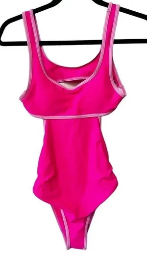 Shein pink one peice cut out bathing suit thumbnail 1