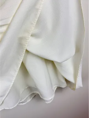 Show Me Your Mumu Ivory Tiered Babydoll Mini Dress XS V Neck Tie Back Bridal thumbnail 7