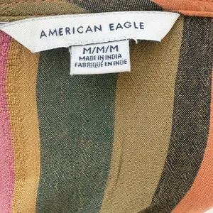 American Eagle Striped Tie Front Boho Shrug Top Long Flutter‎ Bell Sleeve Size M thumbnail 6