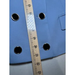 Zara NWT‎ Cropped Blazer L Blue Double Breasted Collarless Gold Button Jacket thumbnail 9