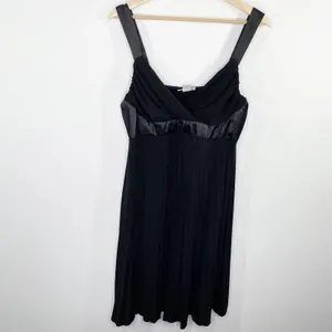 Motherhood‎ Maternity Black Satin Babydoll Y2K Dress Womens Large Cocktail Event thumbnail 2