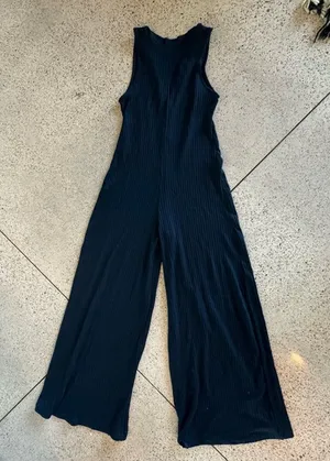 zara jumpsuit. navy thumbnail 1