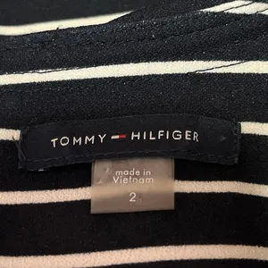 Tommy Hilfiger Women's Blue Striped Short Sleeve Split Neck Mini Sheath Dress 2 thumbnail 6