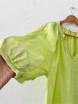 Ro’s Garden Green Floral Peasant Oversized Balloon Sleeve Blouse thumbnail 4
