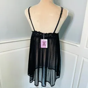 Savage X Fenty NWT Black Lace Trim Sheer Babydoll Nightie 1X New thumbnail 7
