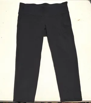 Black Cropped Workout Leggings Sporty Pants thumbnail 1