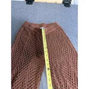 Wild Fable Dark Brown Crochet Beach Wide Leg Pants Sz S Cover Up Boho Hamptons thumbnail 4