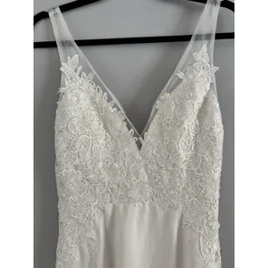 NWT Lulus Precious Promise White Satin Embroidered Lace Mermaid Maxi Dress Sz XS thumbnail 7