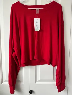 Altar'd State Relax Ribbed Open Back Layer AS Revival NWT Red XXL thumbnail 3