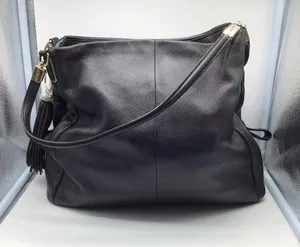 COACH black leather three compartment shoulder bag thumbnail 12