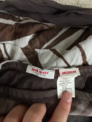 Miss Sixty Striped Halter Dress Brown & White Medium thumbnail 3