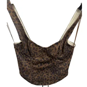 Pretty Garbage Leopard Print Lace Up‎ Corset Top Brown XS CST1919 Underwire Crop thumbnail 2
