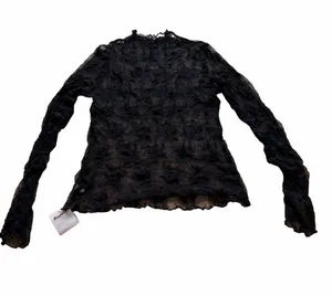 Buauty Black Sheer Lace Long-Sleeve Top thumbnail 1
