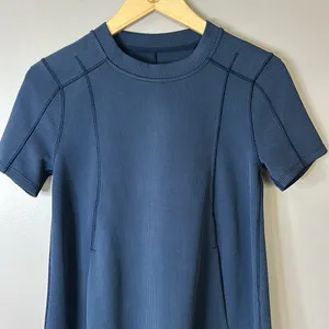 Lululemon Ribbed Softstreme T-Shirt Dress True Navy Blue Size 0 Relaxed/Oversize thumbnail 3