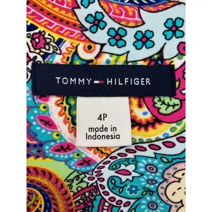 Tommy Hilfiger Petite 4P Multicolor Paisley Bell Sleeve Shift Dress Boho thumbnail 4