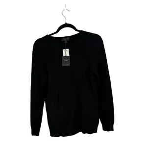Charter Club Luxury 100% Cashmere Black Crew Sweater Capsole FLAW Womens Medium thumbnail 2