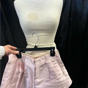 Banana Republic Pale Pink Satin High Waisted Pleated Shorts with Pockets and Side Zipper thumbnail 10