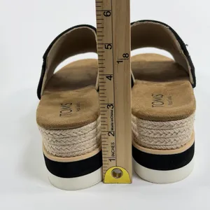 TOMS Size-8 Womens Diana Mule Platform Wedge Espadrille Black Casual Sandals thumbnail 6