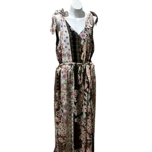 Lane Bryant Plus Size 28 Floral Chiffon Maxi Dress Sleeveless V-Neck thumbnail 4