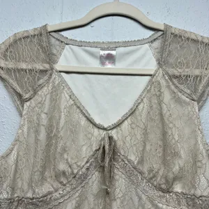 No Boundaries Girls Babydoll Lace Top Womens XS Fairy Grunge Boho Y2K Dainty thumbnail 4