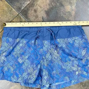 Columbia Blue Floral Drawstring Waistband Athletic Shorts XL thumbnail 2