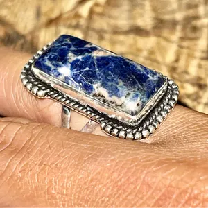 Navy Sodalite Ring Size 6 3/4 Blue thumbnail 1