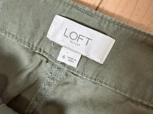 Loft Cotton Lyocell Cargo Jogger Green Size 6 thumbnail 3