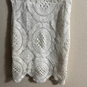 Hot Miami Styles Cream Mini Dress with Mock Neck and Flutter Sleeves thumbnail 3
