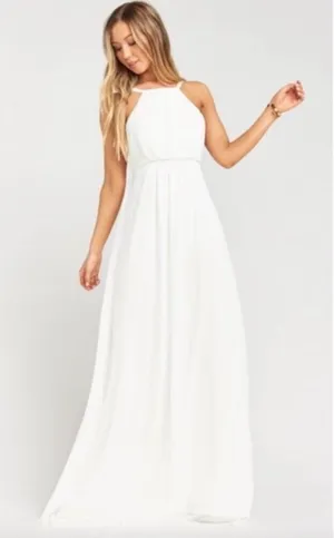 Show Me Your Mumu Amanda halter maxi dress in white NEW LARGE thumbnail 1