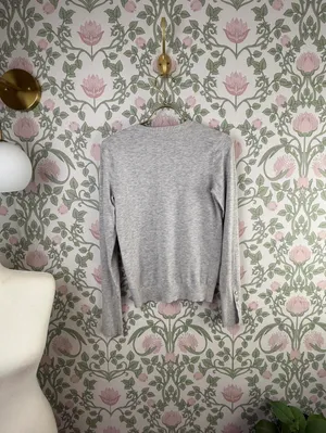 Sunday Best by Aritzia Light Gray Knit Sweater with Button Detail - Size - Small thumbnail 5