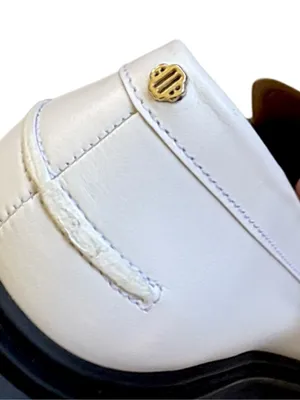 Like New Maje Leather Platform Loafers White Size 10.5 Retail $435.00 thumbnail 9