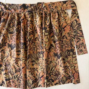 Handmade Tropical Wrap Midi Skirt Womens S Bronze‎ Olive Palm Leaf Pockets thumbnail 10