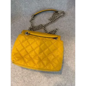 Kate Spade Yellow Quilted Leather Shoulder Bag Flap Chain Strap Crossbody Small thumbnail 10