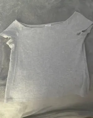 H&M Ribbed gray top thumbnail 1