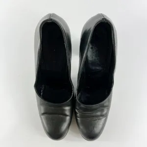 Gucci Vintage 90's Dark Taupe /Brown Leather Wood Platform Heels Shoes Women 8 thumbnail 4