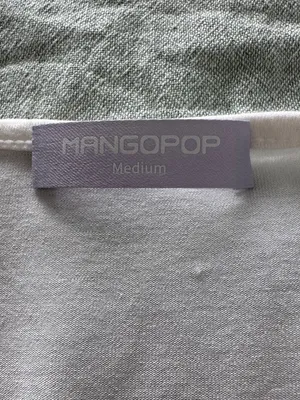 Mangopop Womens Medium Long Sleeve Deep V-Neck Cross Wrap Top White Flowy Boho thumbnail 3