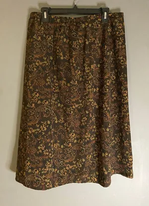 Laura Scott Vintage Paisley Print Thanksgiving A Line Straight Skirt Large thumbnail 1