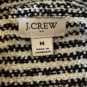 J.Crew Factory‎ Striped Mockneck Pullover Sweater Ivory Black Medium Preppy Twee thumbnail 5