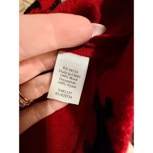 Coldwater Creek Red Black Scroll Print‎ Wool Blazer Jacket 1X Velvet Brocade thumbnail 5