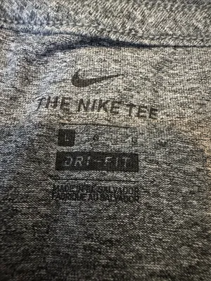 Nike Heathered Charcoal Gray Performance Tee with White Swoosh thumbnail 3