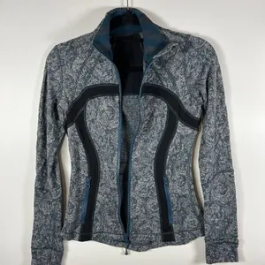 lululemon athletica Define Jacket Brushed‎ Herringbone Gray Blue Alberta size 6 thumbnail 8