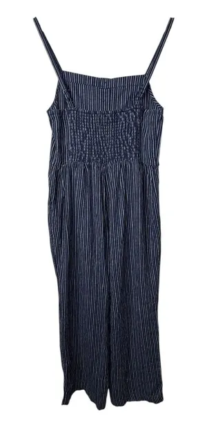 Old‎ Navy Striped Button Front Jumpsuit Sleeveless Navy White Women Size Small thumbnail 1